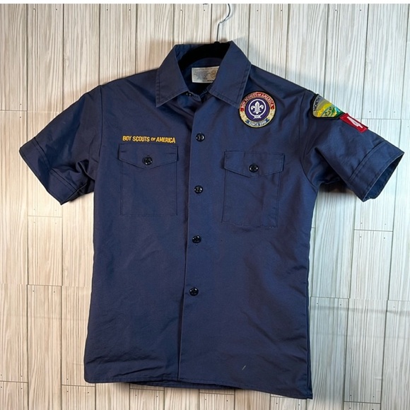 Boy Scouts‎ of America Boy’s Blue Uniform Shirt With Patches Size Medium - Picture 11 of 11